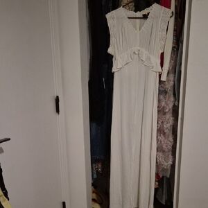 Barneys New York Cream Lace Maxi Dress Someones WEDDING DRESS